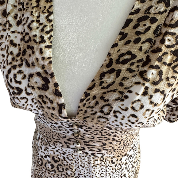 FAITHFULL THE BRAND Marie Louise Midi Dress Mila Animal Print Womens Size 4 - Picture 11 of 16